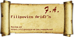 Filipovics Arián névjegykártya